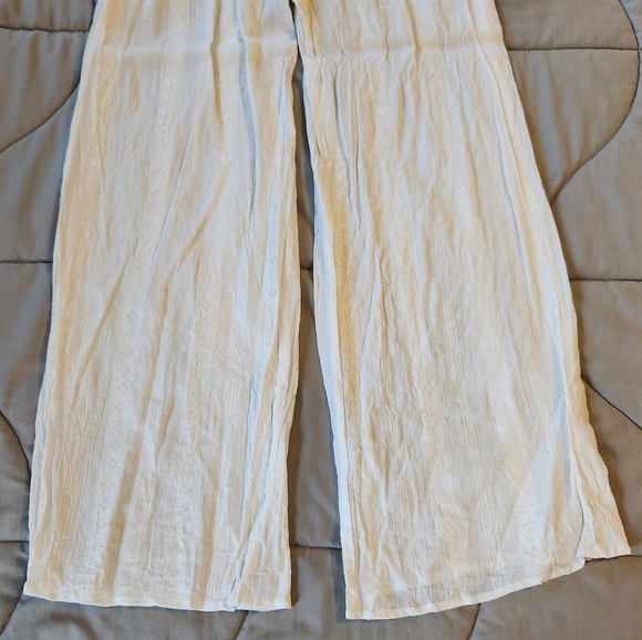 Lulu's Pacific Perspective Ivory Embroidered Swim Cover-Up Pants Size Medium - Picture 5 of 7